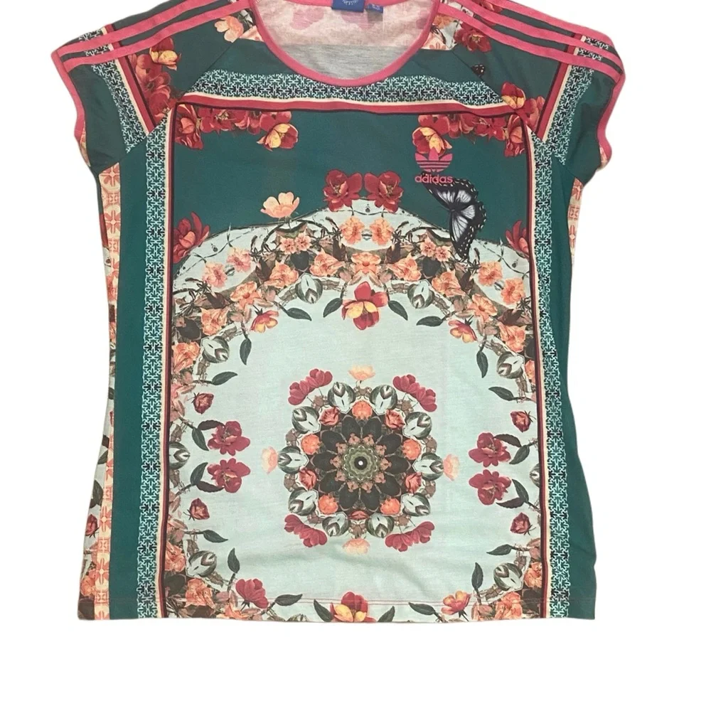 FARM Rio Adidas collab Borboflor TShirt - Picture 1 of 10
